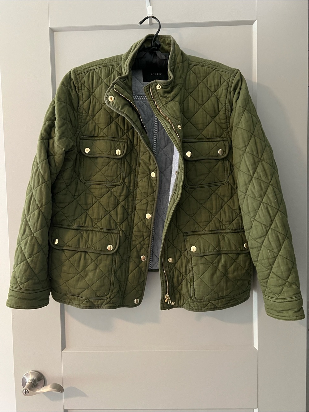 JCrew Quilted Downtown Field Jacket - Olive Green - Picture 2 of 10